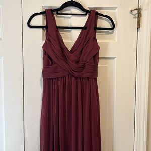 David’s bridal WINE bridesmaid dress mesh/chiffon size 0